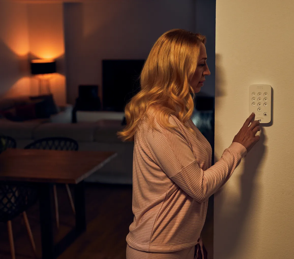 Arme o sistema em parcial durante a noite