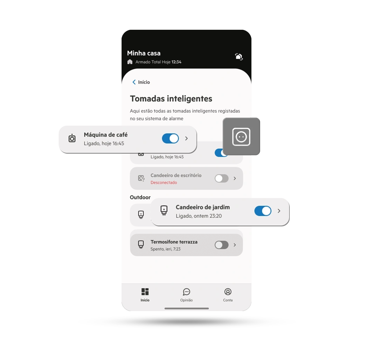 Controle os seus eletrodomésticos e luzes