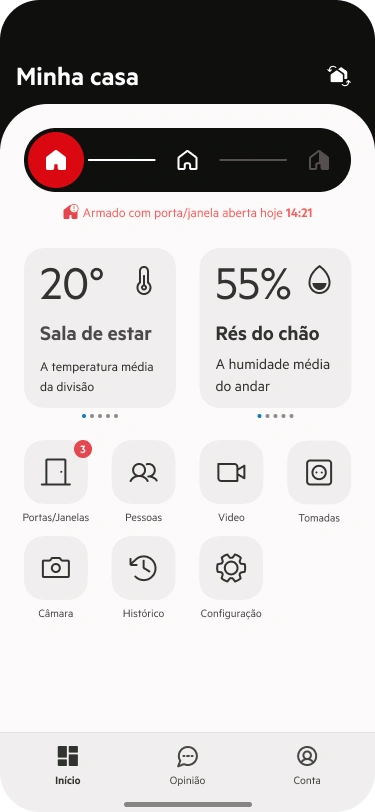 Arme e desarme o sistema de alarme a partir de qualquer parte do mundo.