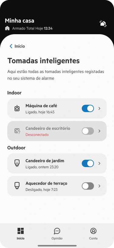 Controle os seus dispositivos à distância, por exemplo, acendendo e apagando as luzes.